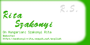 rita szakonyi business card